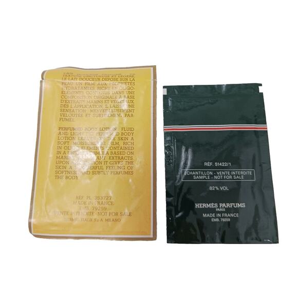 2 HERMES Travel Packets CALECHE Perfumed Body Lotion AND Eau de Cologne Pochette - Picture 4 of 7